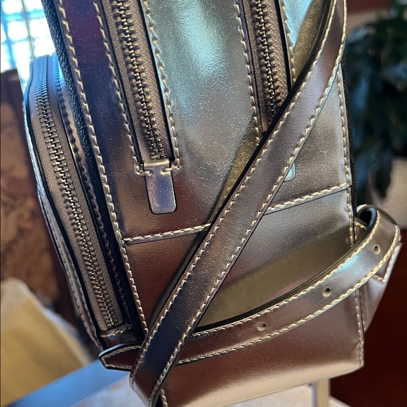 Michael Kors Black and Silver Backpack Med zip leather special NYC edition NWT - Picture 6 of 16